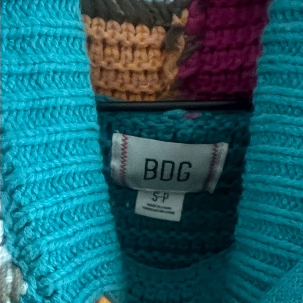 BDG Multicolor Patchwork Turtleneck Sweater - image 2